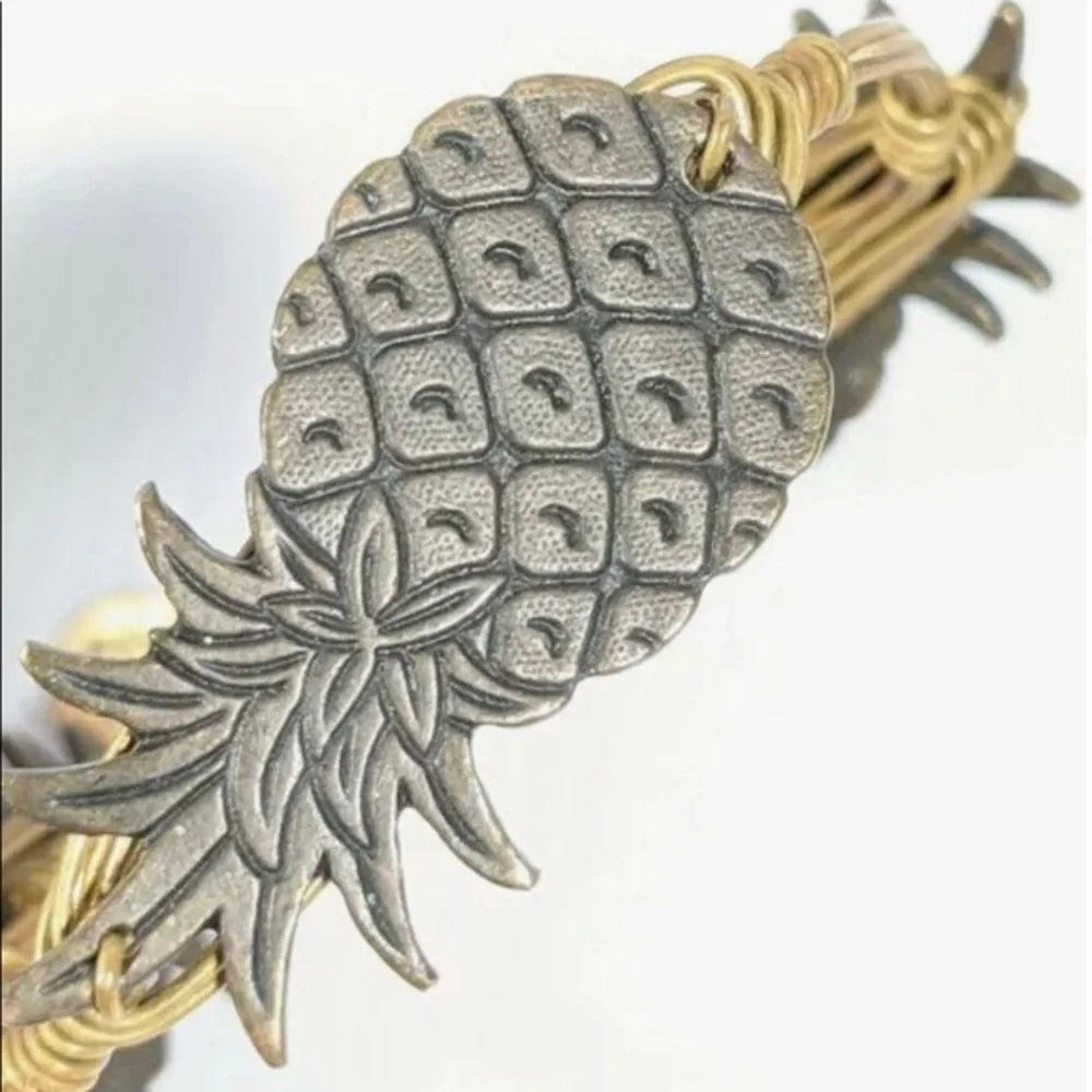 Bourbon & Bow Ties Pineapple Wire Bangle Bracelet